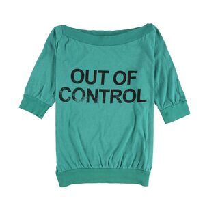 Gorilla Buffet Womens Out Of Control Graphic T-Shirt, Green, NWT
